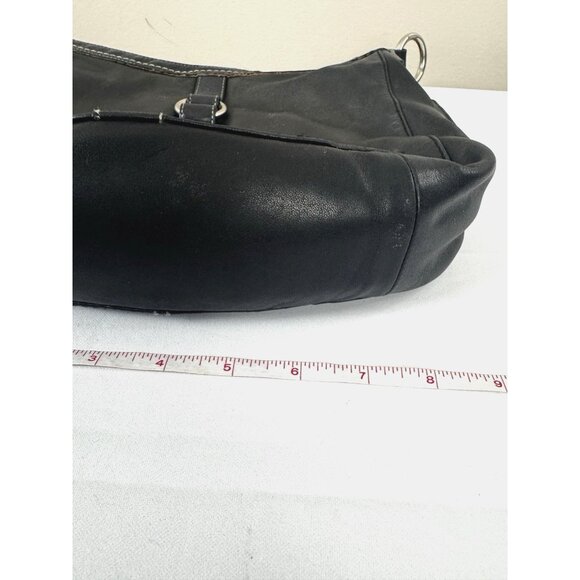 Coach Chelsea Buckle Black Leather Crossbody Shoulder Bag Classic Minimal F14018 - Picture 5 of 16